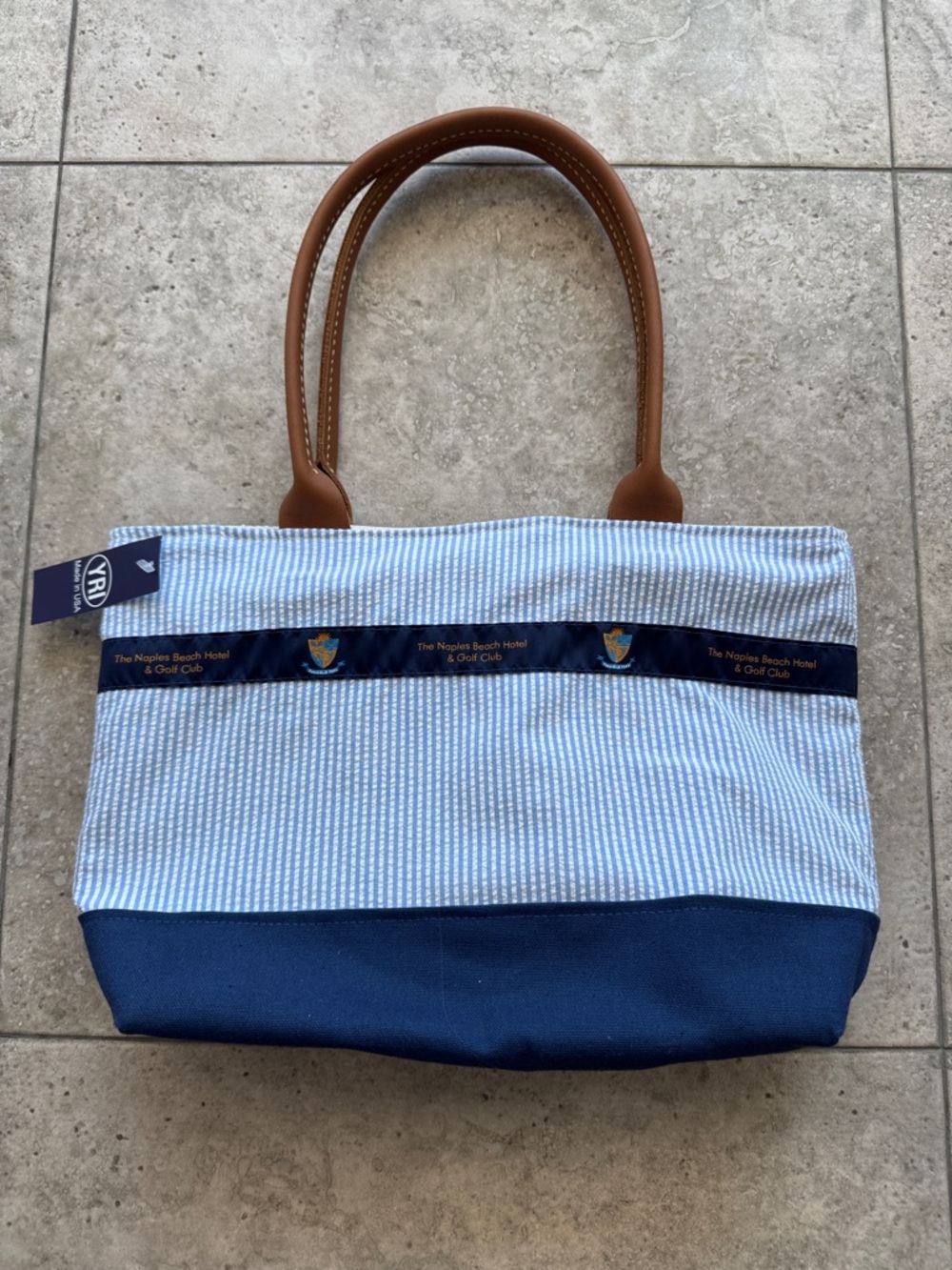 Naples Beach Hotel & Golf Club Seersucker  tote.